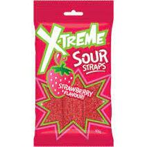 X-Treme Sour Straps Strawberry 160g